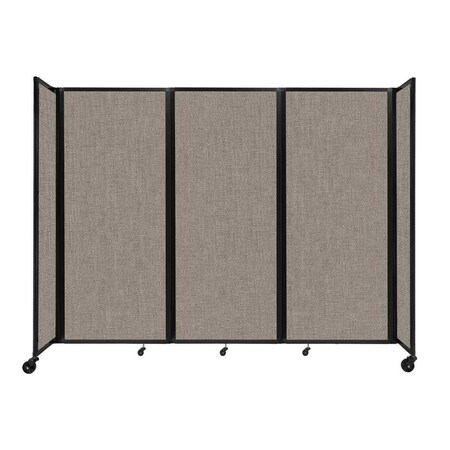 Versare Room Divider 360 Folding Portable Partition 8'6" x 6'10" Warm Pebble Fabric 1182940